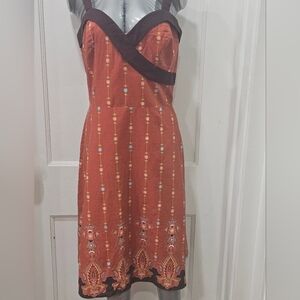 Super SALE!!!Alyn Paige Orange and Brown Embroidered Mini Dress